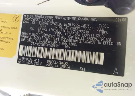 2009 Lexus Rx 350 из США, поврежденный, VIN 2T2HK31U79C100448